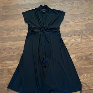 Style & Co. Black Midi Dress with Tie Waist